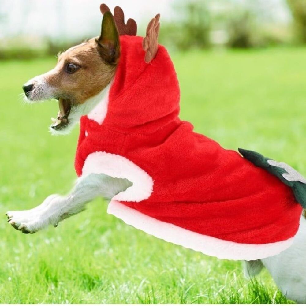 POPETPOP Christmas Dog Sweater - Santa Elk Dog Costume Christmas Dog Hoodie Xmas